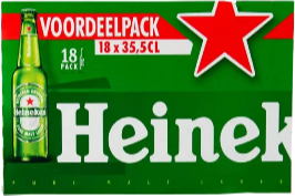 Heineken doos met 18 flesjes van 35,5cl